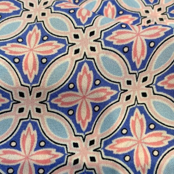 Talbots outlet, blue and pink sleeveless blouse, medium - Picture 8 of 10